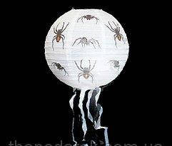 Куля підвісна, паперова "Павуки" на Хелловін, 30*70 см, Декор подвесной "Пауки" на хэллоуин