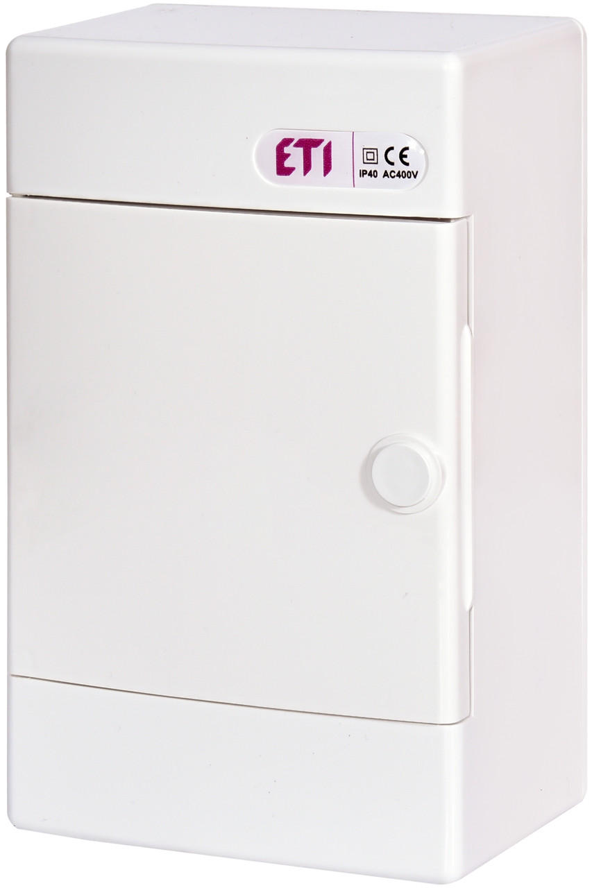 Зовнішній щит IP40 ETI ECT-4PO 4 модулі 1100141 (розподільчий, навісний, модульний, з білими дверцятами)