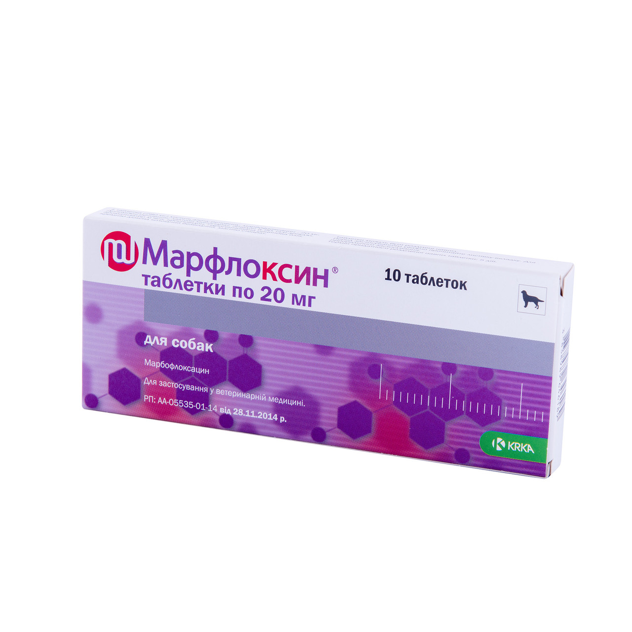 Марфлоксин 20мг MARFLOXIN антибактеріальні таблетки для собак і кішок, 10 табл
