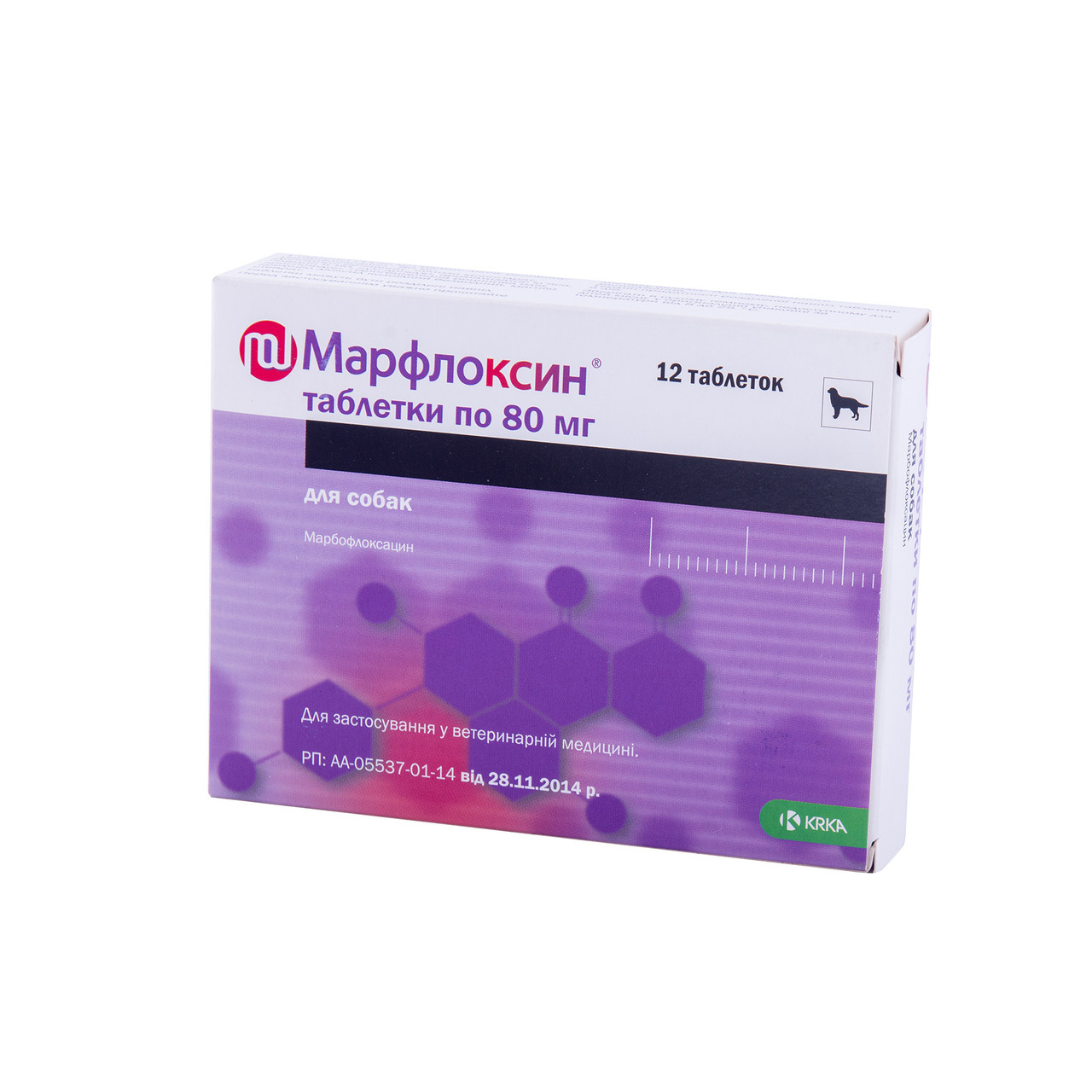 Марфлоксин 80мг MARFLOXIN антибактеріальні таблетки для собак і кішок, 12 табл