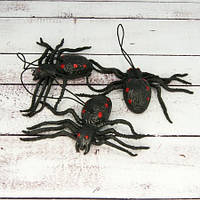 Павук резиновий на Хелловін, 10*6 см чорний Паук резиновый на хэллоуин