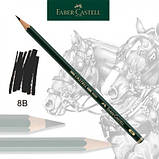Набір чорнографітних олівців 6 шт CASTELL 9000 Faber-Castell (в метал. пеналі, 8В-НВ), 119063, фото 8