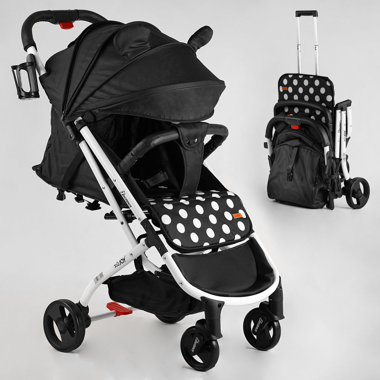Коляска прогулькова дитяча JOY Elegans A-43081 рама алюмінієва, футкавер, підстаканик