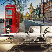 Фотообои панно город "Лондонская телефонная будка"