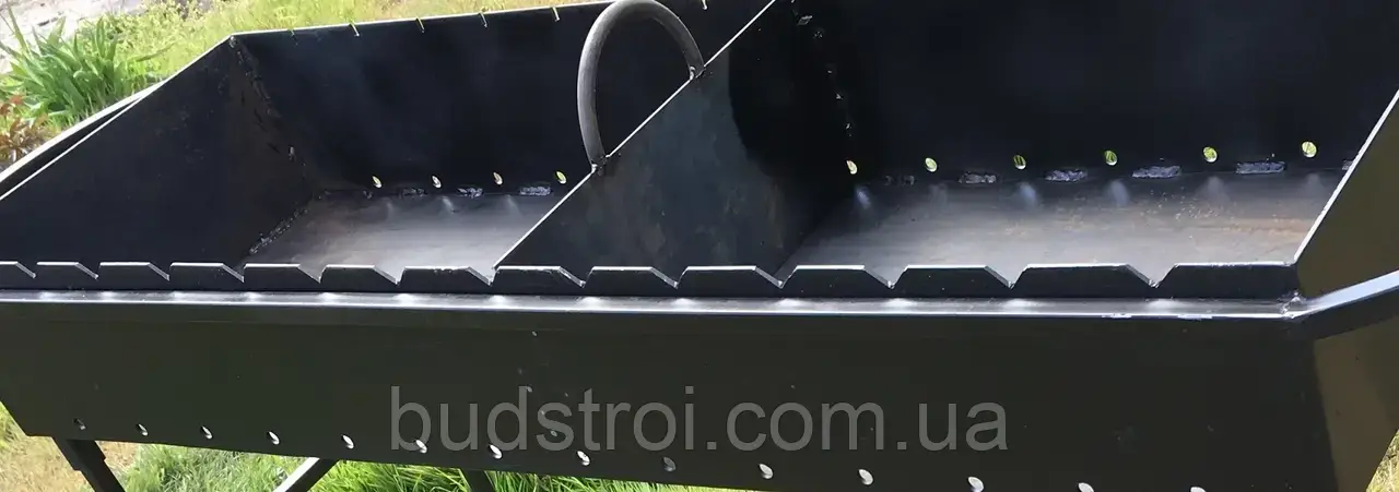 Мангал 20 шампурів з дахом на дровниці 4 мм - фото 5 - id-p1667472216