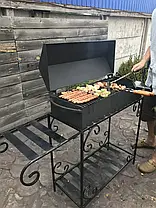 Мангал-барбекю 12 шампурів на дровниці, 4 мм, фото 5