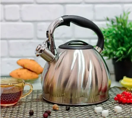 Чайник з нержавіючої сталі 3.0 л Edenberg EB-1906 Газовий чайник зі свистком для індукційної плити, фото 1