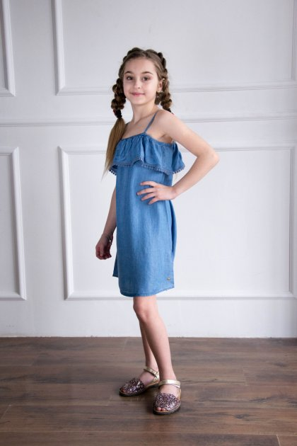 Модний дитячий сарафан для дівчинки TIFFOSI Португалія 10021991 Синій.Топ!