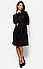 Ангорове жіноче плаття-міді, чорне, фото 3