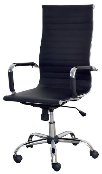 Крісло офісне чорне Балі Bali супер тонке з високою спинкою сучасне для офісів і конференцзалів Richman