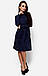 Ангорове жіноче плаття-міді, темно-синє, фото 2