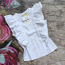 Ошатна блуза з коротким рукавом для дівчинки 110, 116, 152р