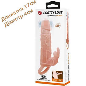 Насадка на члена з вібрацією Pretty Love - смілива людина 17 см на 4 см