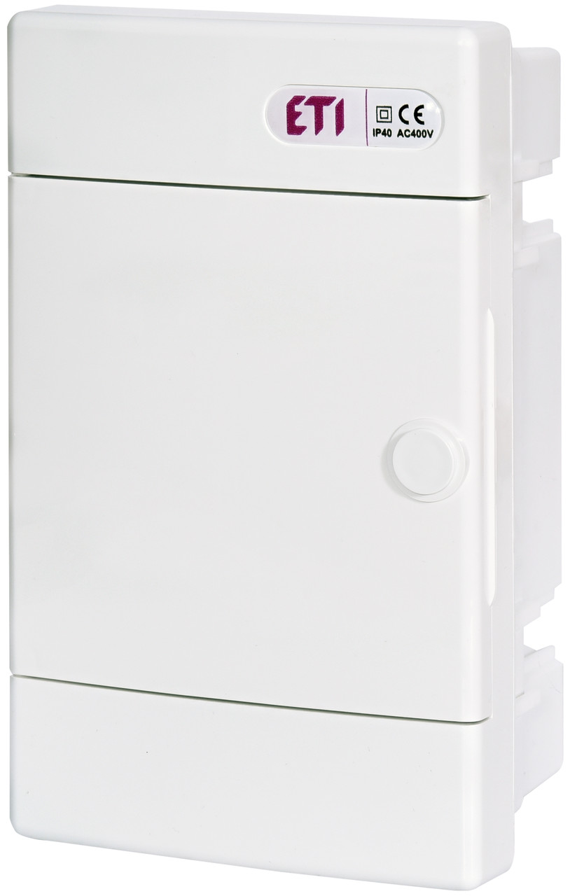Вбудовуваний щит IP40 ETI ECM-4PO 4 модулі 1100143 (розподільчий, модульний, з білими дверцятами), фото 1