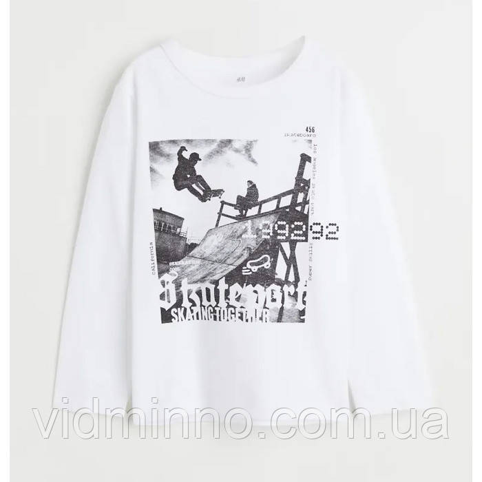 Дитяча кофта лонгслів реглан Skateboard H&M на хлопчика 4-6 років - р.110/116 /54870/