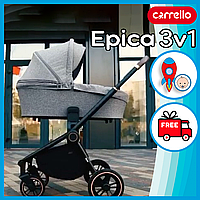 Детская универсальная коляска Carrello Epica 3в1 (CRL-8511/1) Каррелло Эпика 3 в 1, черная рама Silver Grey