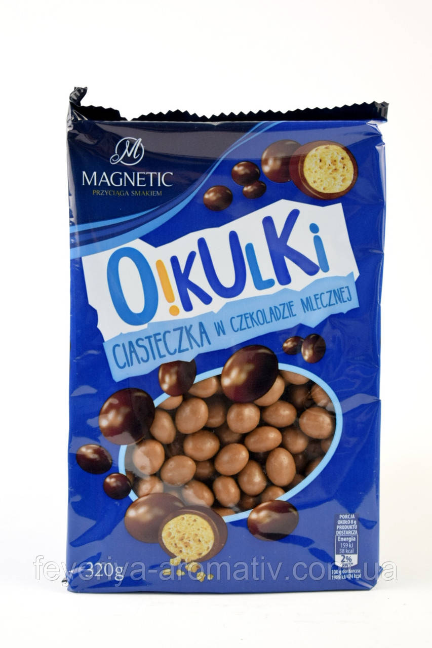 Печиво у молочному шоколаді Magnetic O Kulki 320 г Польща