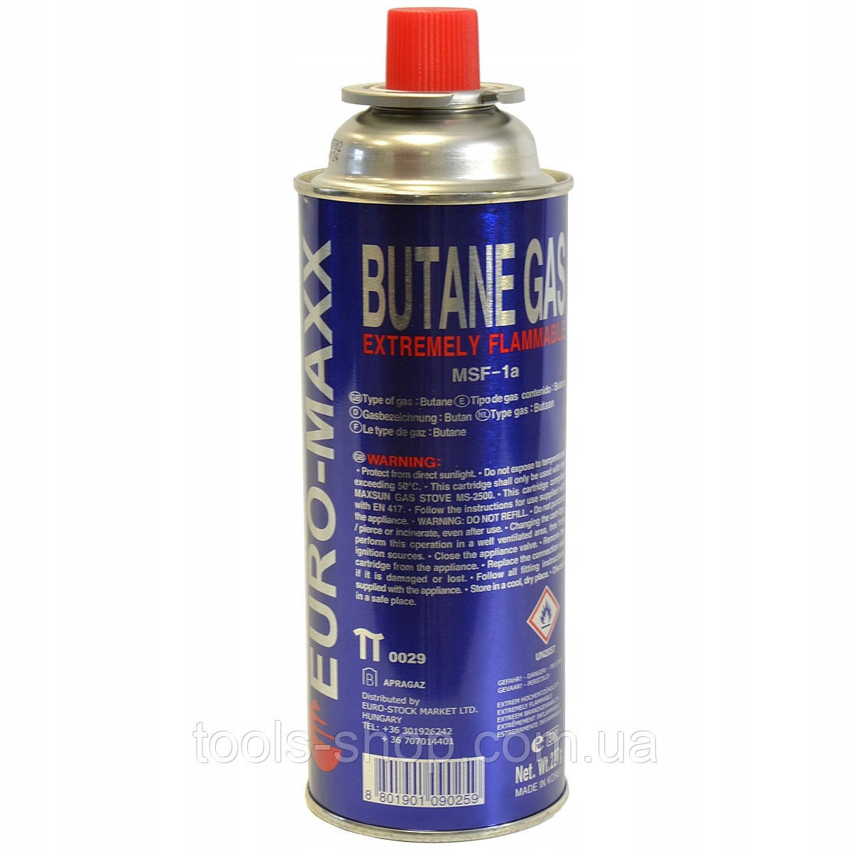 Балон газовий для пальників, плит, паяльних ламп Euro-Maxx 227 гр/470 мл, портативний, туристичний, горить при ― 15°С до + 40°С, фото 1