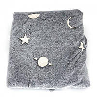 Плед-покривало з мікрофібри Magic Blanket світиться в темряві 150x100см Зірки, фото 3