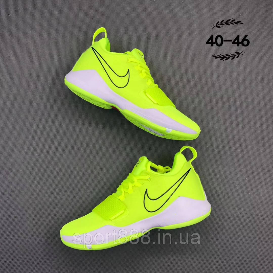Eur39-46 Кросовки Nike PG 1 Neon Volt Paul George чоловічі баскетбольні, фото 1