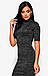 Жіноче приталене плаття-гольф, чорне, фото 2