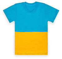 Детская универсальная хлопковая футболка GABBI Прапор с украинской символикой от на рост 116 голубая (13270)