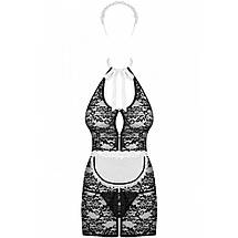Комплект еротичної білизни OBSESSIVE SERVGIRL костюм покоївки S/M L/XL, фото 3