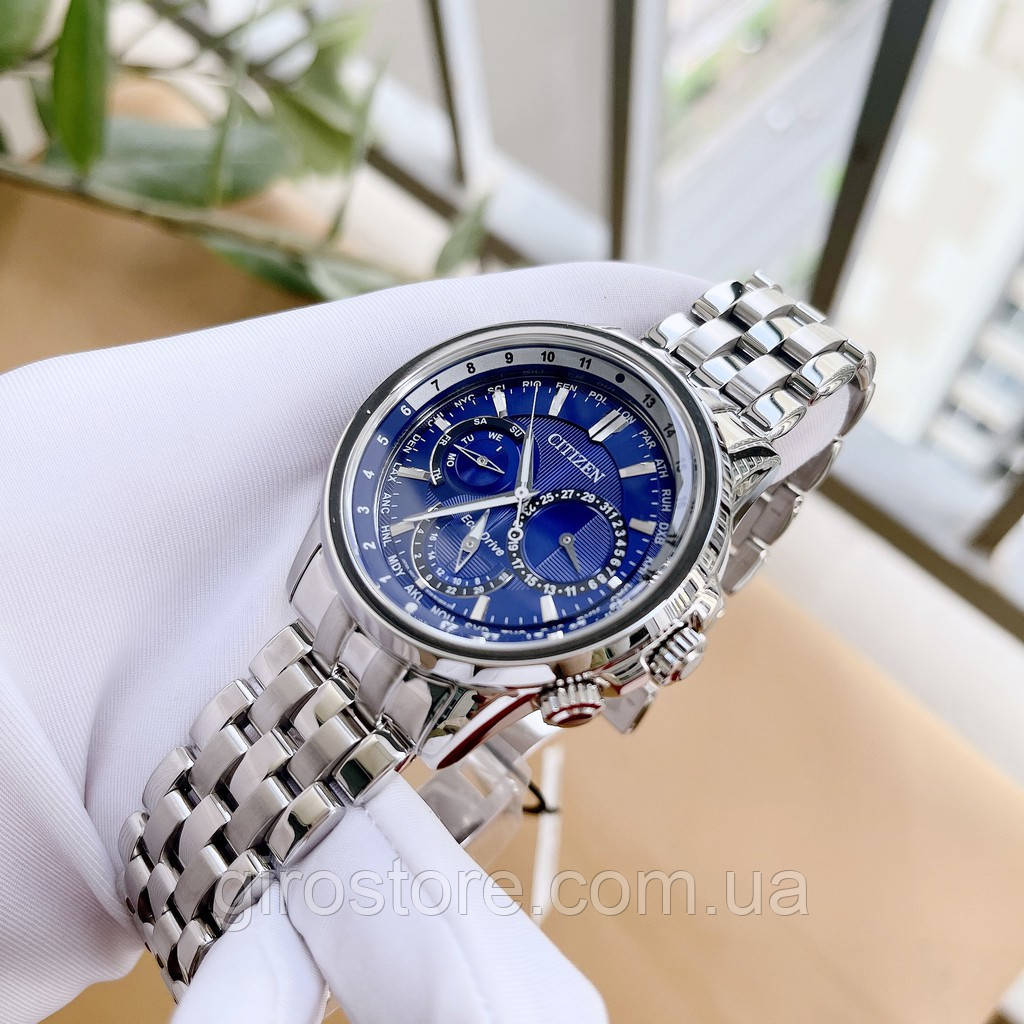 Японський чоловічий годинник Citizen CALENDRIER Eco-Drive BU2021-51L. Сонячна батарея, фото 1