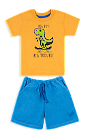 Костюм (футболка и шорты) летний для мальчика GABBI KS-20-13-1 Технозавр Оранжевый на рост 74 (12085)