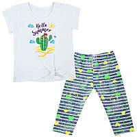 Костюм (футболка і штани) для дівчинки дитячий GABBI KS-19-14-2 Тропіки Зелений