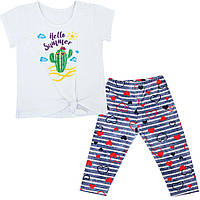 Костюм (футболка и штаны) для девочк. дет. Gabbi KS-19-14-2 Тропики Зелёный 98 (GB)