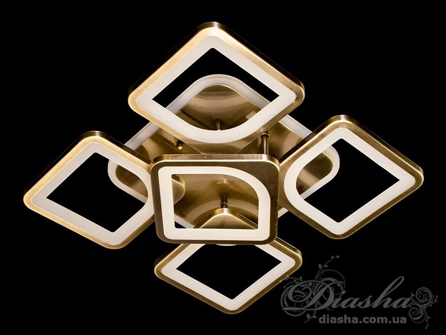 Стельова люстра Diasha з димером і кольоровою LED-підсвіткою бронза 80 W, MX2281/4+1 LED BR RGB