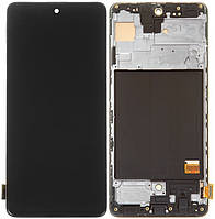 Дисплей Samsung A515F Galaxy A51 тачскрін модуль чорний OLED відмінний з вузькою рамкою в рамці
