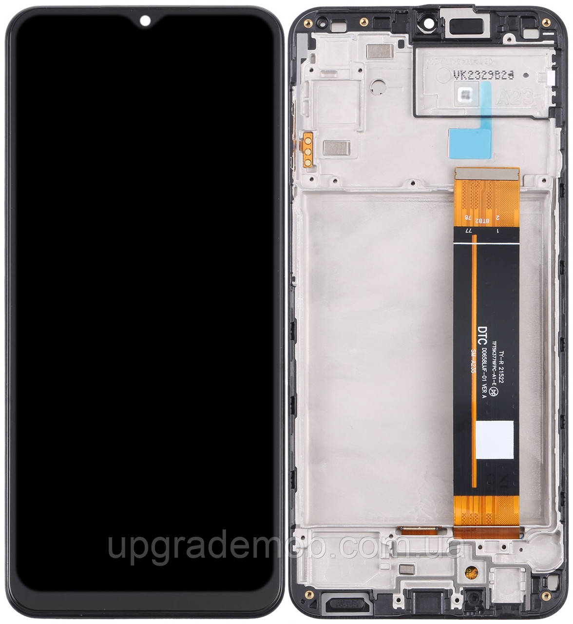 Дисплей модуль тачскрин Samsung A235 Galaxy A23 чорний оригінал з рамкою