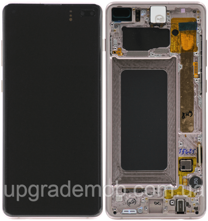 Дисплей модуль тачскрин Samsung G975 Galaxy S10+ чорний Amoled оригінал переклеєне скло з рамкою