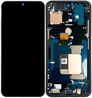 Дисплей модуль тачскрин LG V600AM V60 ThinQ 5G чорний P-OLED оригінал з рамкою