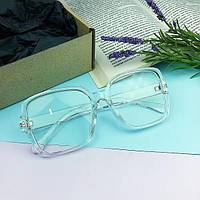 Имиджевые очки с защитой от компьютера квадрат с прозрачной оправой