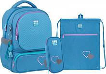Набір рюкзак + пенал + сумка для взуття WK 728 блакитний Wonder, Kite