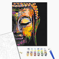 Картина по номерам 40х50 на деревянном подрамнике "Разноцветный Будда" BS30220