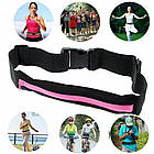 Сумка на пояс для бігу Go Runners Pocket Belt / Поясна спортивна сумка (27х10 см, 17х10) Чорна Рожева, фото 4