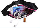 Сумка на пояс для бігу Go Runners Pocket Belt / Поясна спортивна сумка (27х10 см, 17х10) Чорна Рожева, фото 5