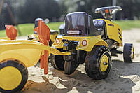 Детский трактор каталка толокар с прицепом лопата грабли Falk Baby Kubota желтый от 1 года до 3 лет Франция