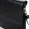 Сумка чоловіча шкіряна на плече чорна з кишенями на 2 відділу під блискавкою і перегородка всередині Bretton 5317-4, фото 7