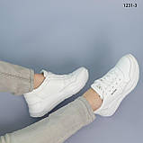 Жіночі білі шкіряні кросівки Демісезонні весняні осінні Натуральна шкіра Розміри  36 37 38 39 40 41, фото 5