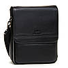 Сумка чоловіча шкіряна на плече чорна з кишенями на 2 відділу під блискавкою і перегородка всередині Bretton 5317-4, фото 8