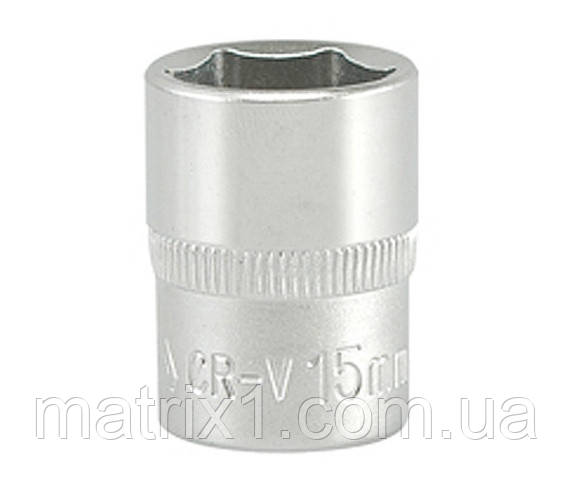 Головка торцева 6-гранна YATO : квадрат 3/8", M= 15 мм, L= 28 мм