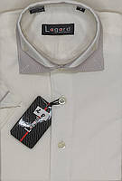 Рубашка детская с коротким рукавом dк-0002 Lagard айвори однотонная комбинированная приталенная для мальчиков