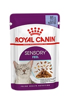 Влажный корм для взрослых кошек пробуждающий чувство уникальной текстуры Royal Canin Sensory Feel Jelly 85 г