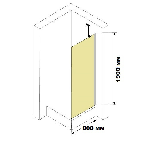 Стенка стеклянная для душа с держателем 190x80см HUPPE Classics 2 C23603.069.321 6мм 113824 - фото 2 - id-p1667614789