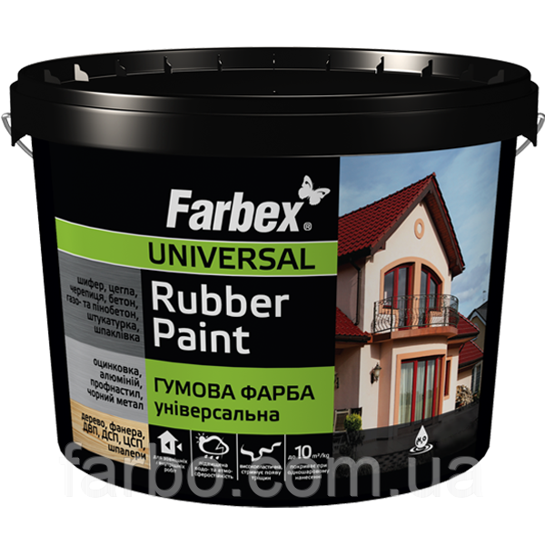 Фарба гумова універсальна Farbex Rubber Paint 6кг Біла